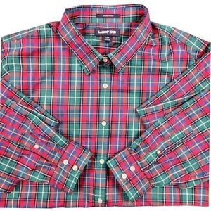 Lands End Long Sleeve 18T Red‎ Green Plaid Button Down Shirt Gorpcore Cotton